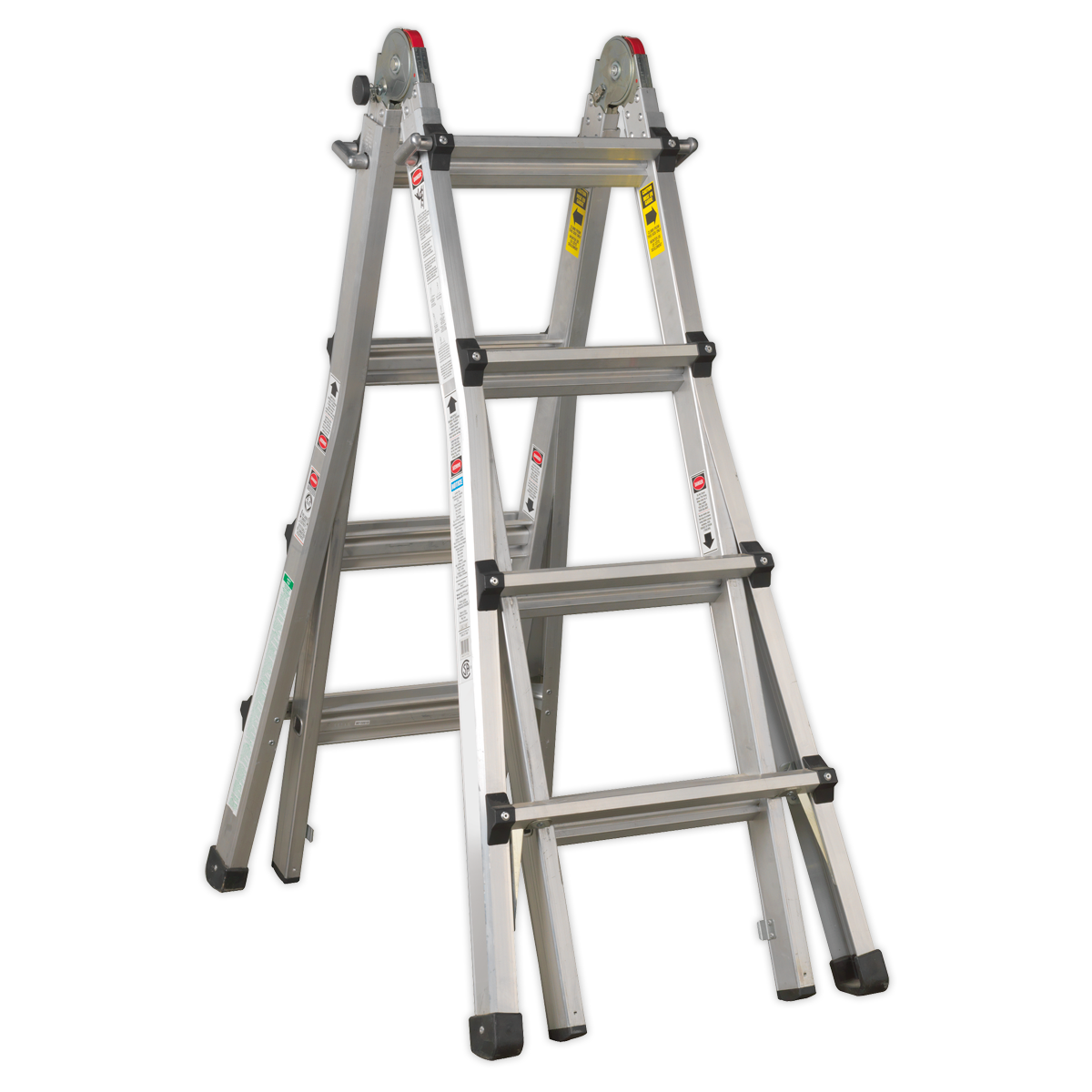 Sealey 4-Way Trade Aluminium Adjustable Height Telescopic Ladder EN 131 AFPL3