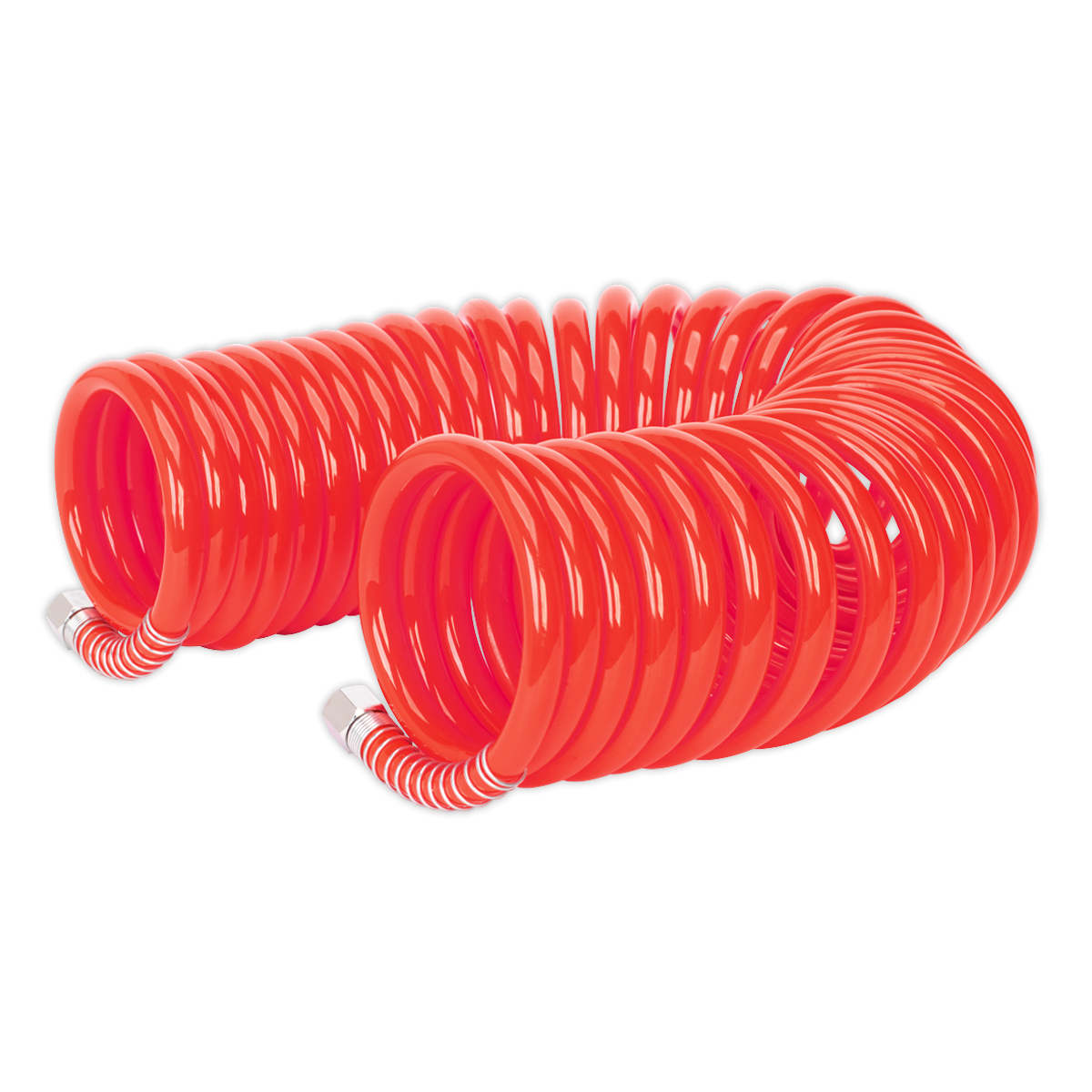 Sealey PU Coiled Air Hose 10m x Ø8mm with 1/4"BSP Unions AH10C/8