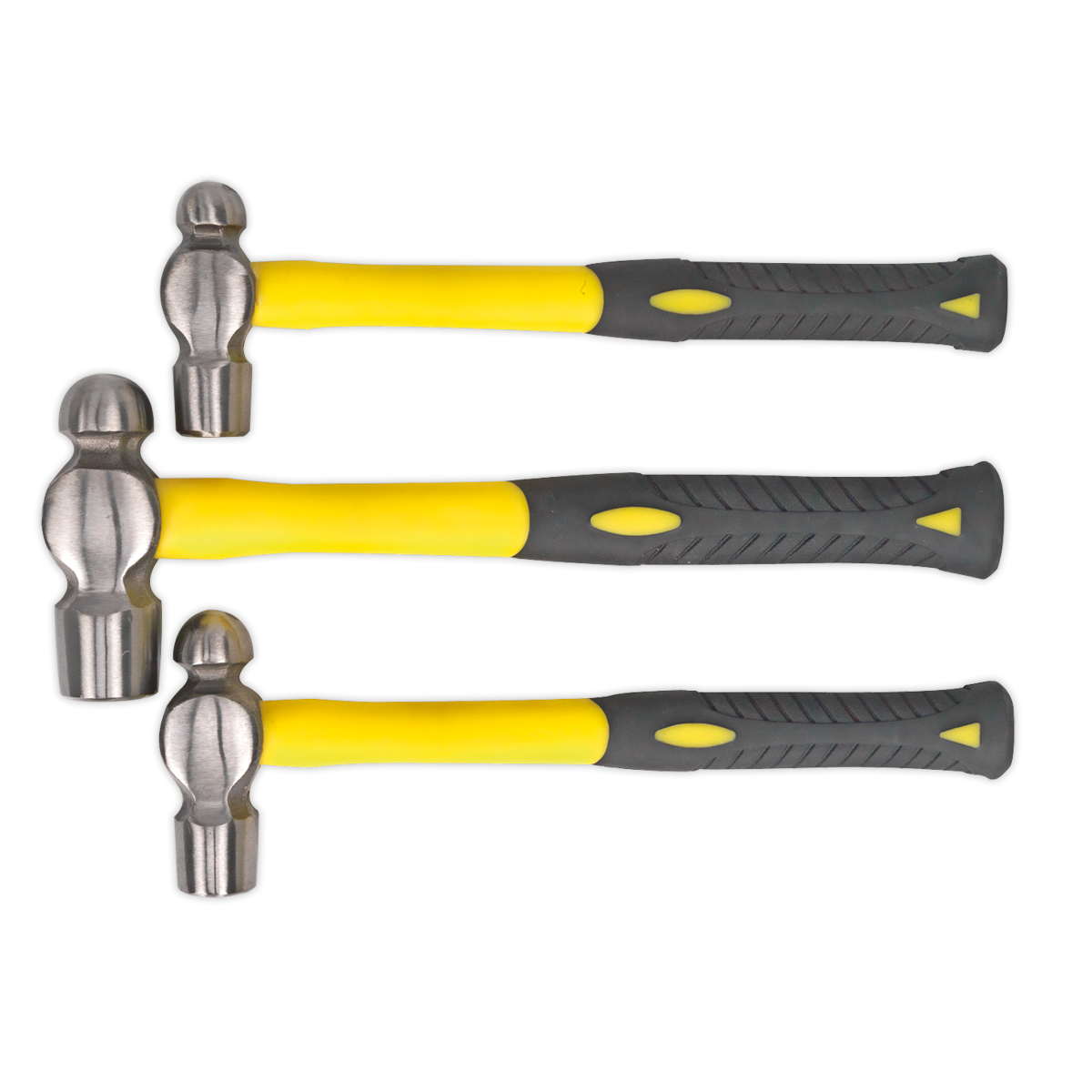 Sealey 3pc Ball Pein Hammer Set with Fibreglass Shafts AK2031