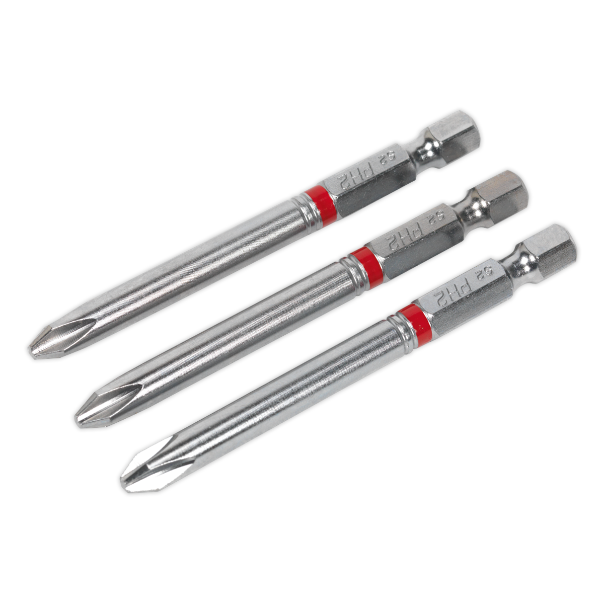 Sealey 75mm Phillips #2 Colour-Coded S2 Power Tool Bit - Pack of 3 AK210511