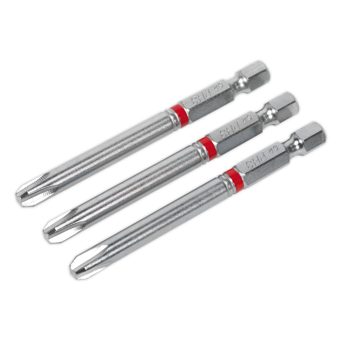 Sealey 75mm Phillips #3 Colour-Coded S2 Power Tool Bit - Pack of 3 AK210512
