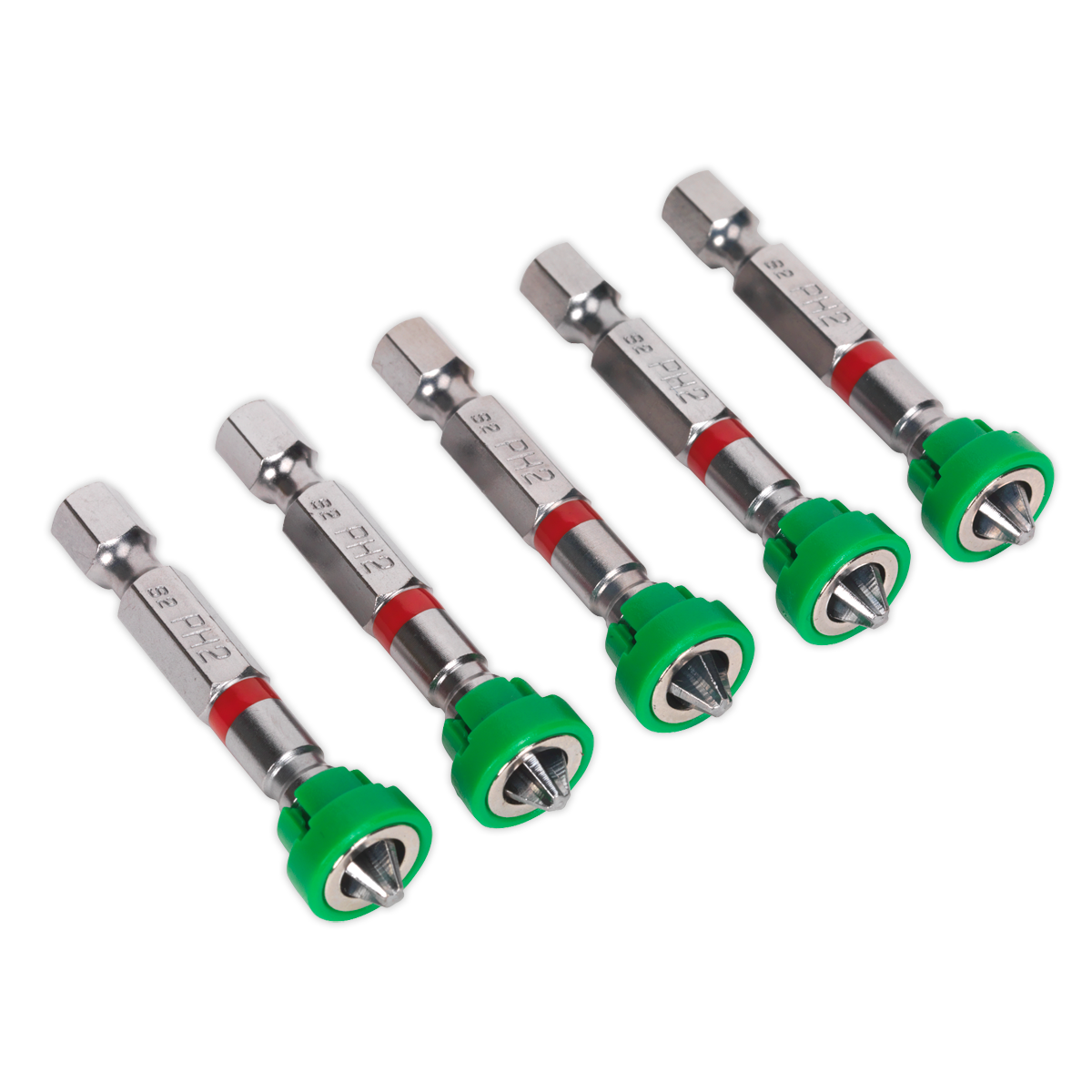 Sealey 50mm Phillips #2 Power Tool Bit with Magnetic Holder - Pack of 5 AK210522