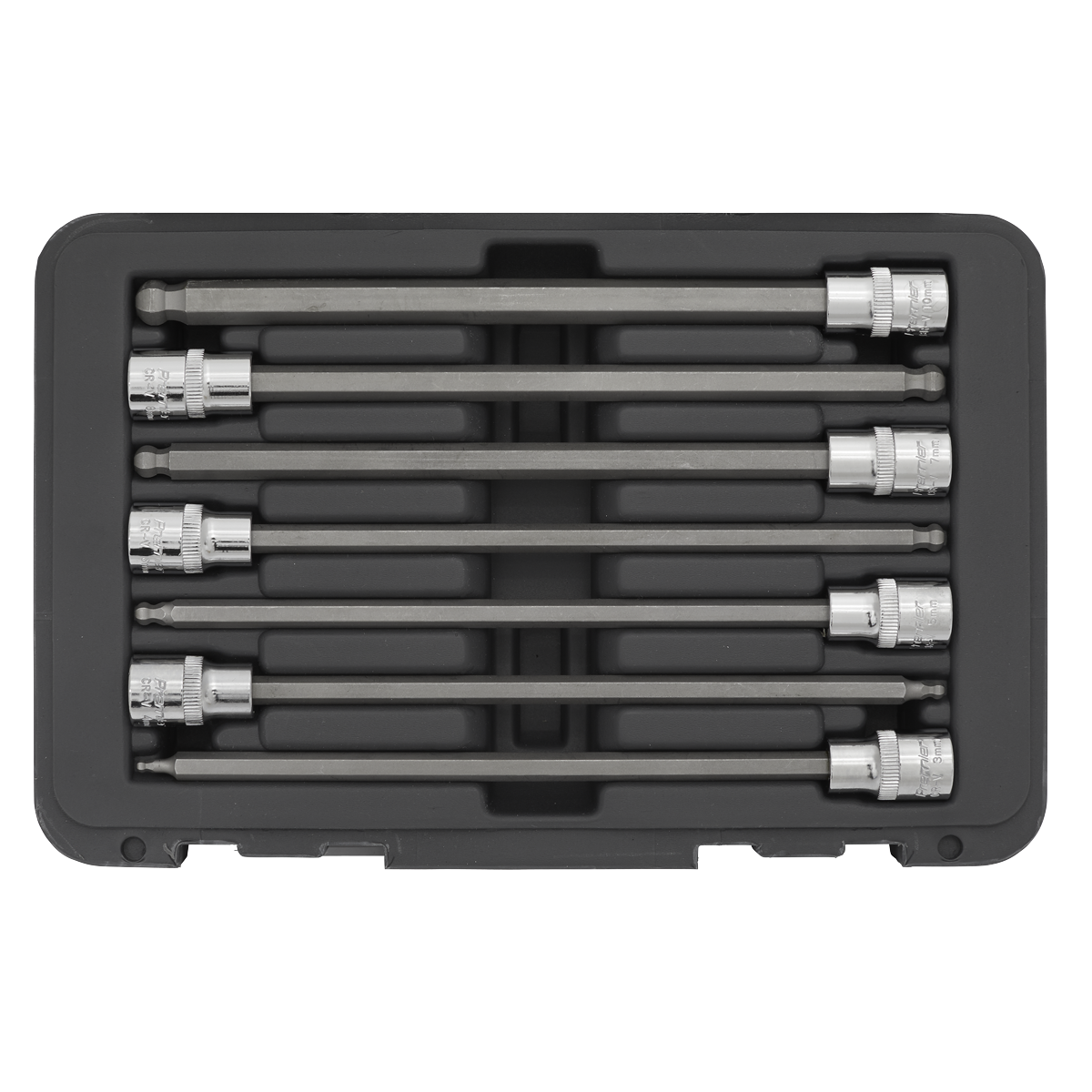 Sealey 7pc 3/8"Sq Drive Ball-End Hex Socket Bit Set AK2188