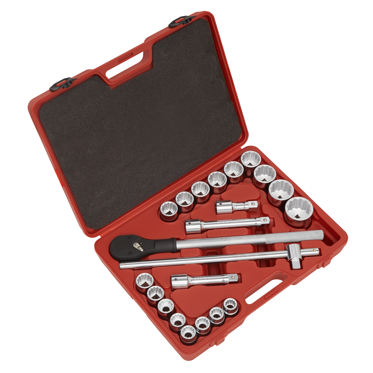 Sealey 22pc 3/4"Sq Drive 12-point WallDrive® Socket Set AK2598