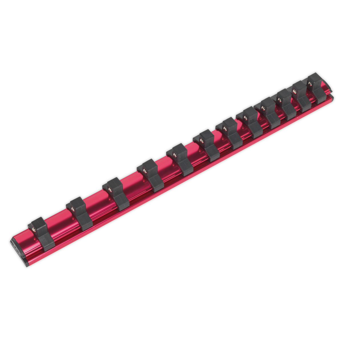 Sealey 3/8"Sq Drive Magnetic Socket Retaining Rail with 12 Clips AK27083