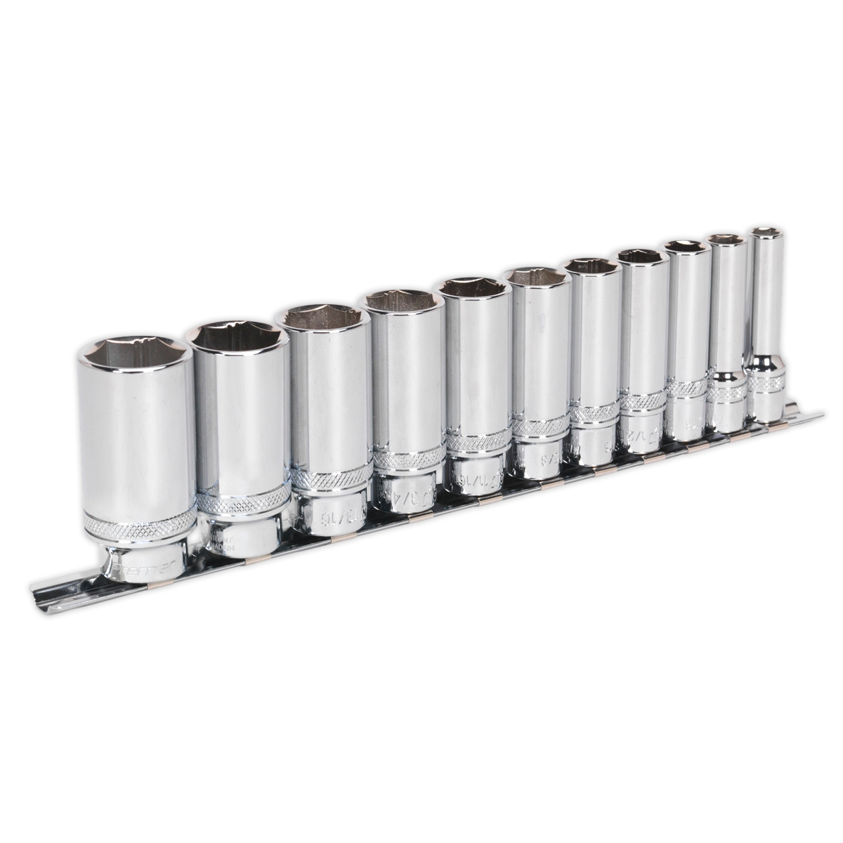 Sealey 11pc 3/8"Sq Drive Deep Lock-On™ Socket Set - Imperial AK2743