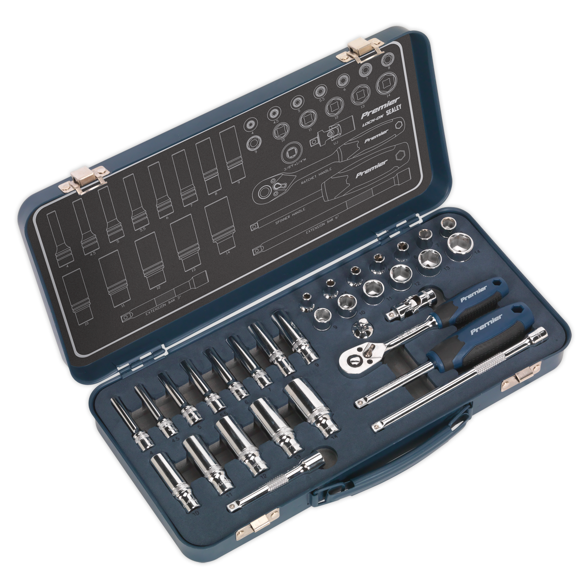 Sealey 32pc 1/4"Sq Drive Lock-On™ Socket Set AK27480