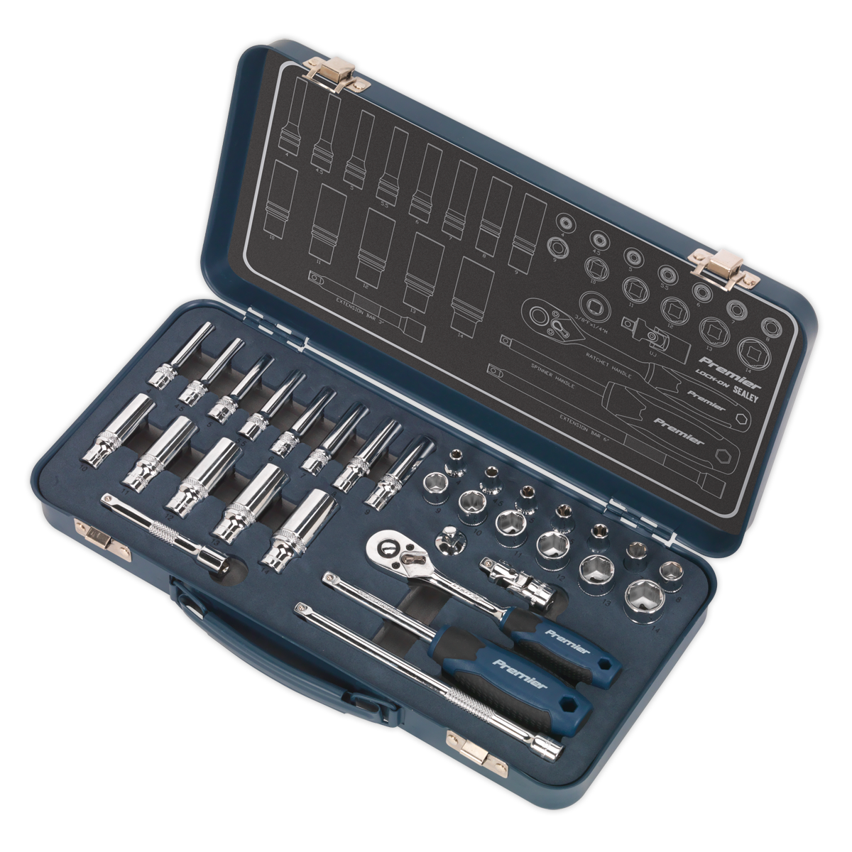 Sealey 32pc 1/4"Sq Drive Lock-On™ Socket Set AK27480