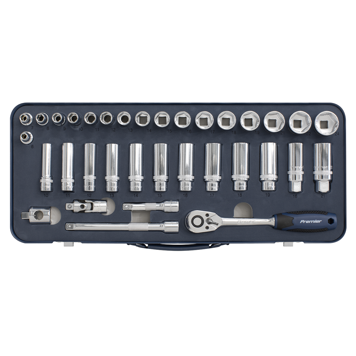 Sealey 34pc 3/8"Sq Drive Lock-On™ Socket Set AK27481
