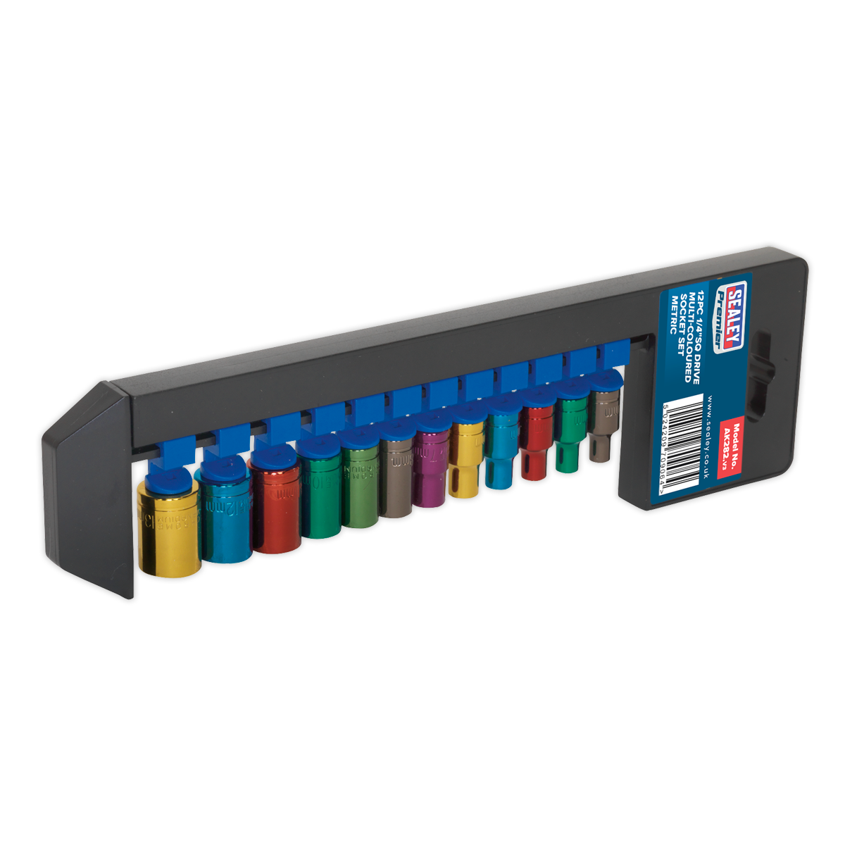 Sealey 12pc 1/4"Sq Drive Multi-Coloured Socket Set AK282