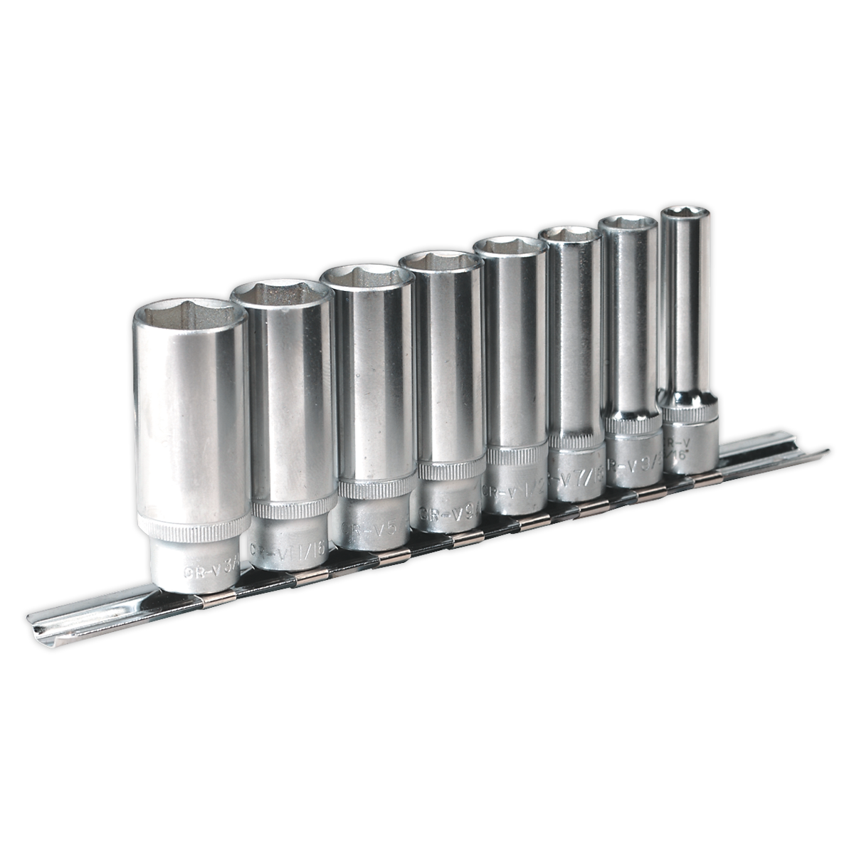 Sealey 8pc 3/8"Sq Drive WallDrive® Deep Socket Set - Imperial AK2831