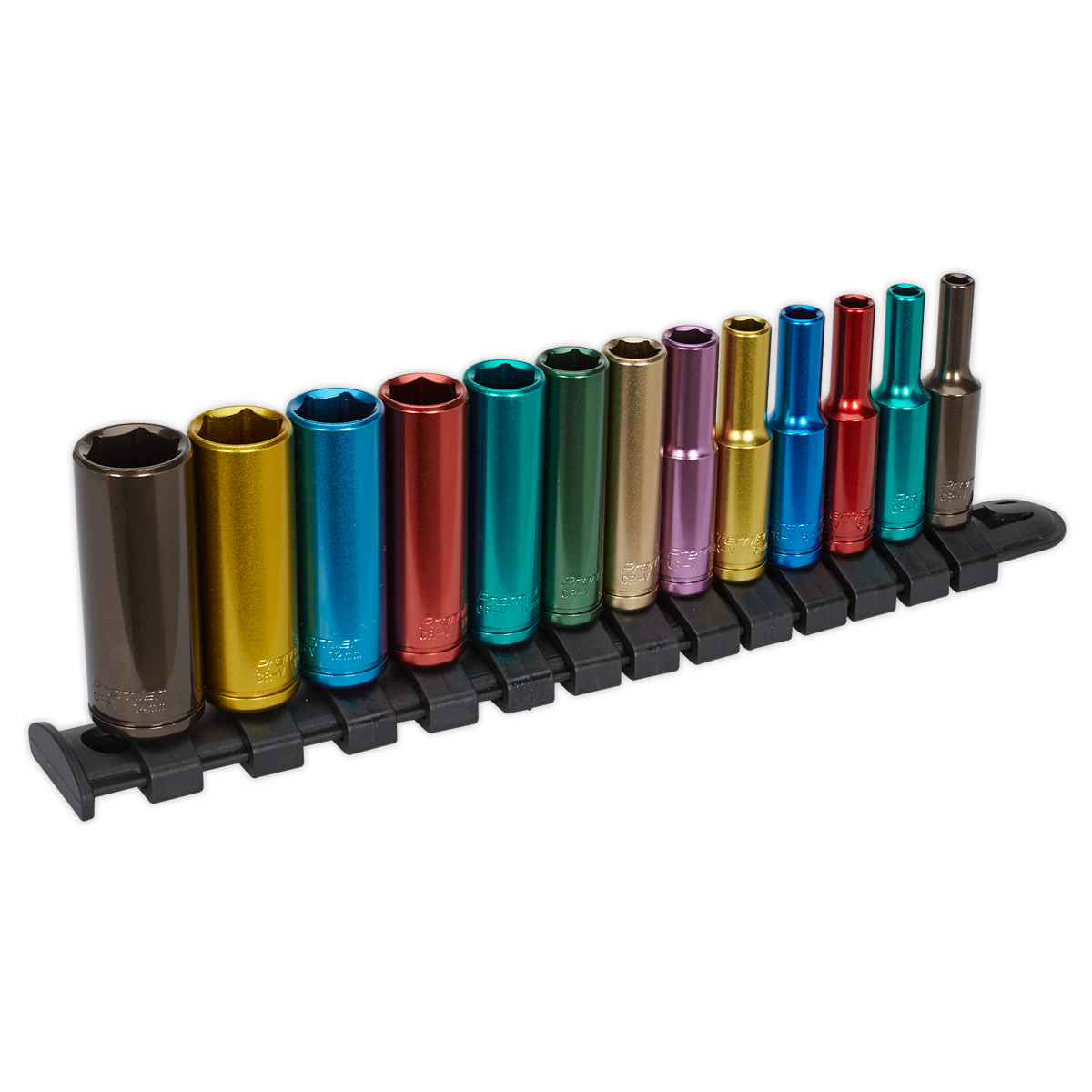 Sealey 13pc 1/4"Sq Drive Deep Multi-Coloured Socket Set AK2872D