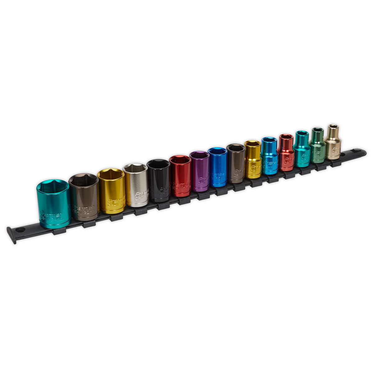 Sealey 15pc 1/2"Sq Drive Multi-Coloured Socket Set WallDrive® AK2874