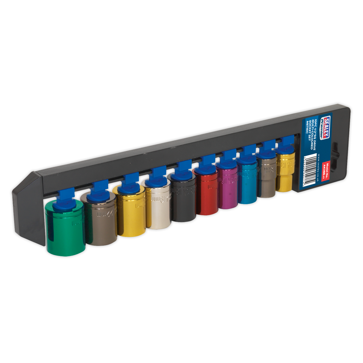 Sealey 10pc 1/2"Sq Drive Multi-Coloured Socket Set AK288