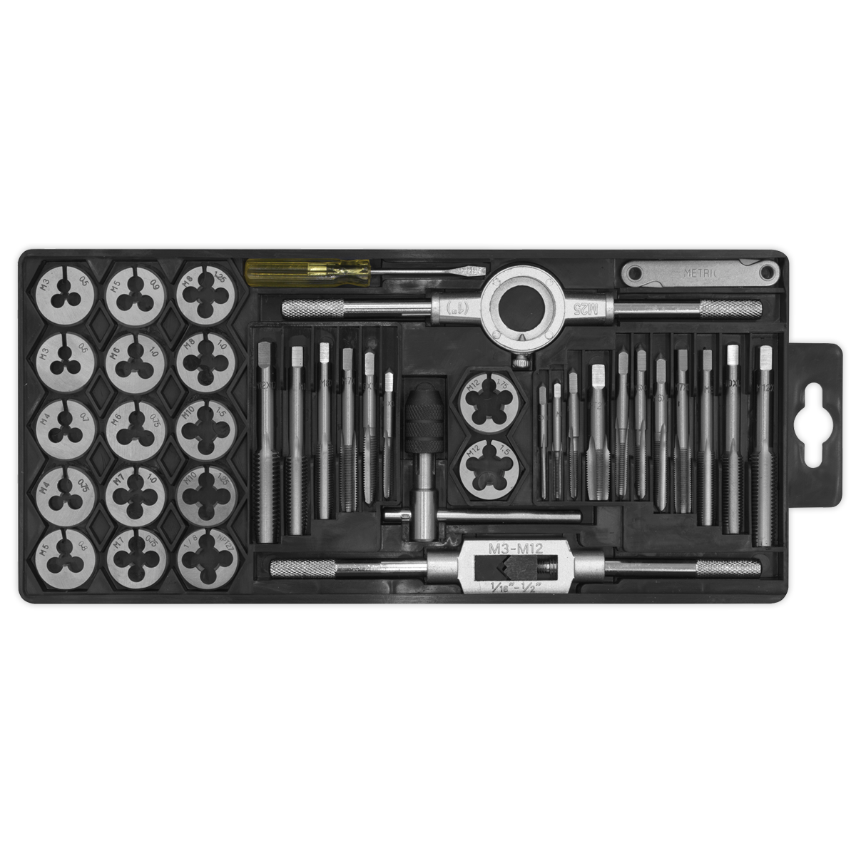 Sealey 40pc Tap & Die Set Split Dies - Metric AK301
