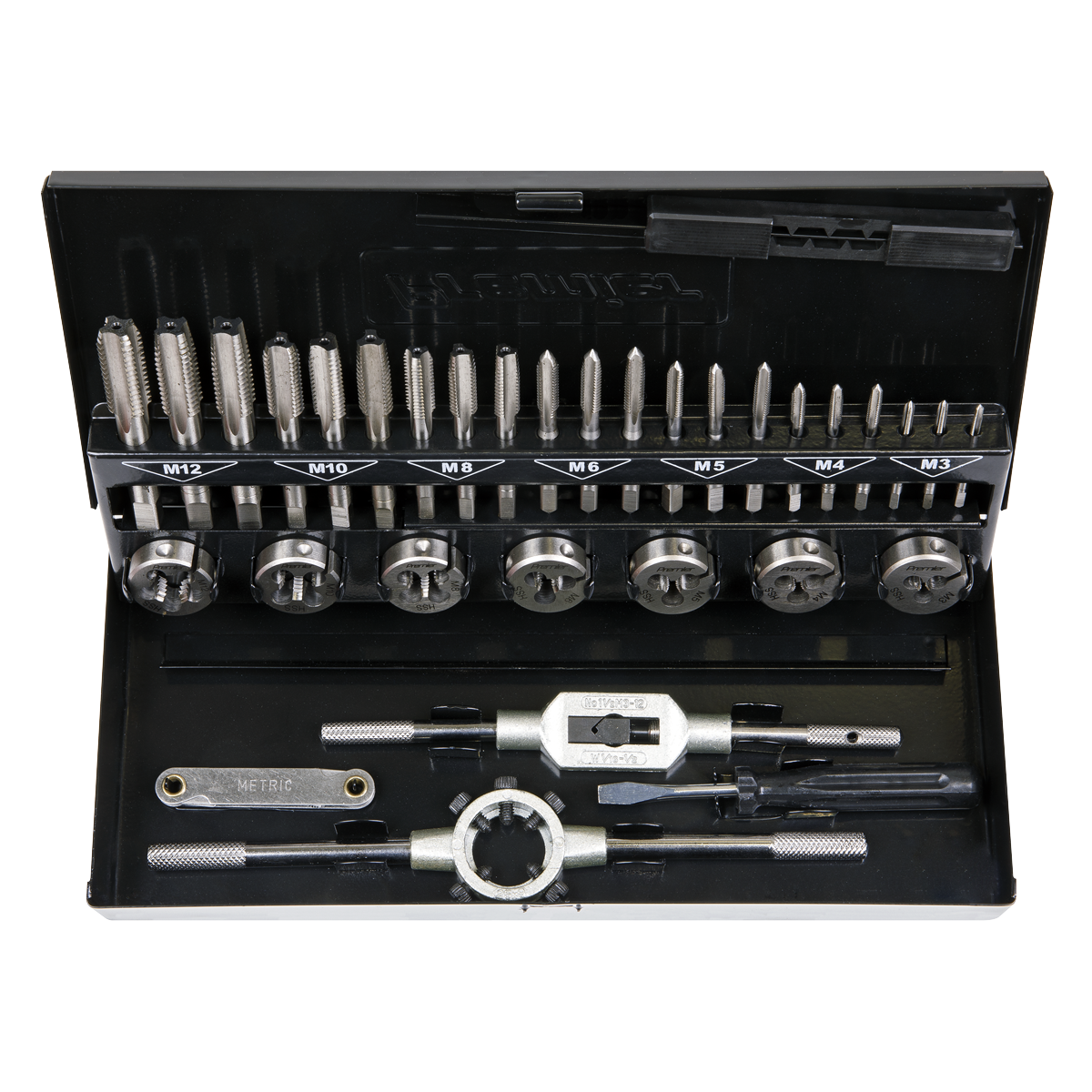 Sealey 32pc Professional Tap & Die Set Split Dies - Metric HSS 4341 AK3015HSS