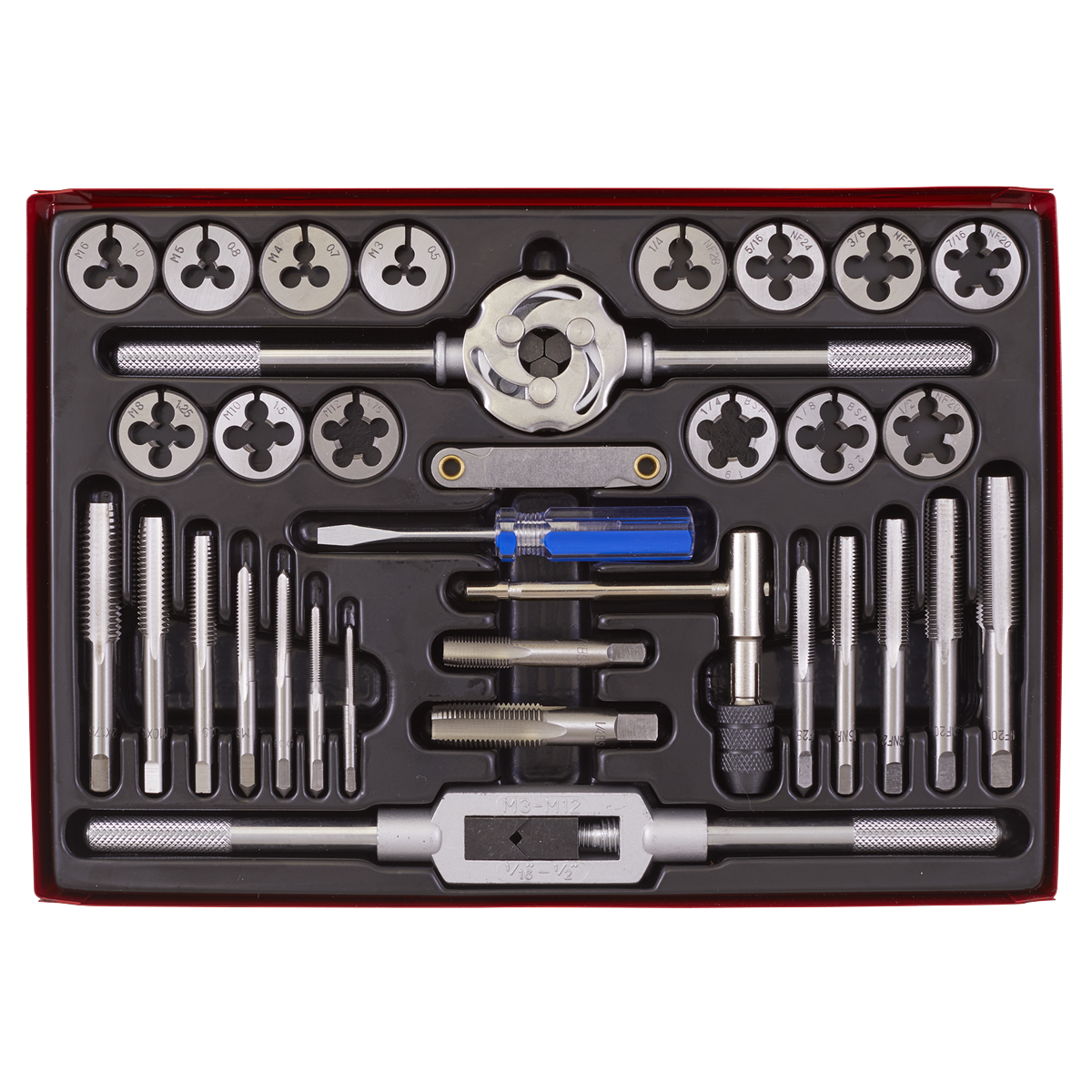 Sealey 33pc Tap & Die Set Split Dies - Metric/UNF/BSP AK3033