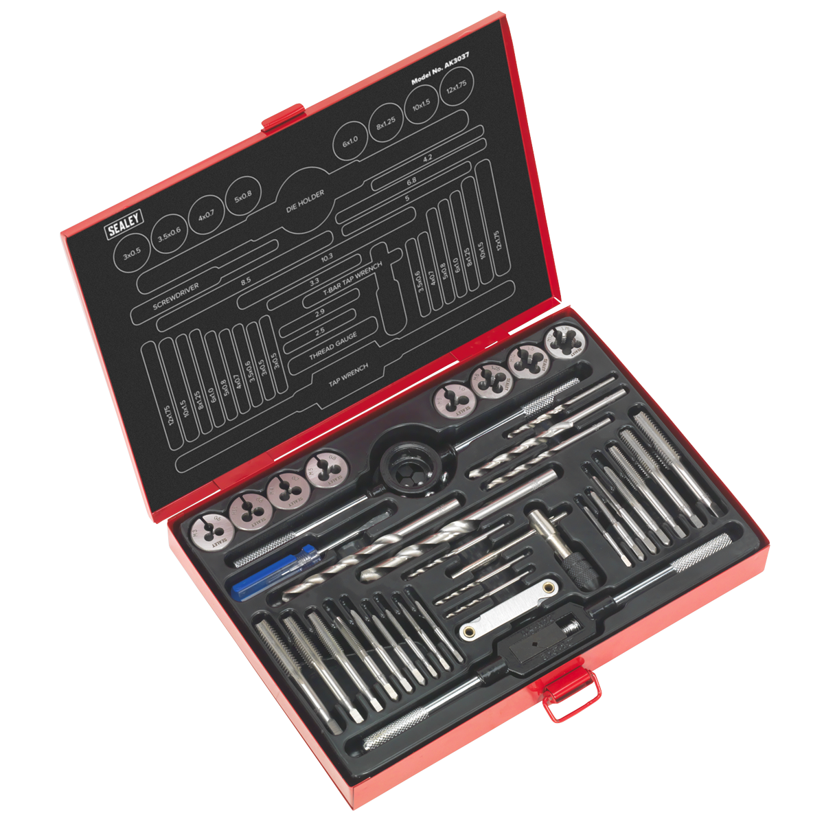 Sealey 37pc Tap & Die Set Split Dies - Metric AK3037