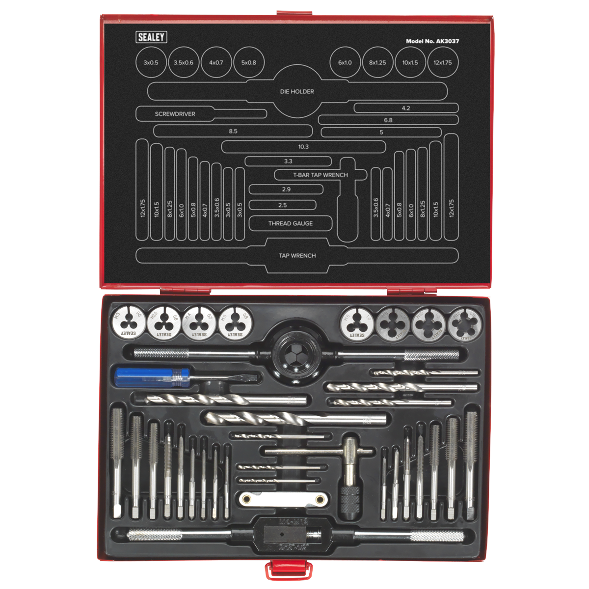 Sealey 37pc Tap & Die Set Split Dies - Metric AK3037