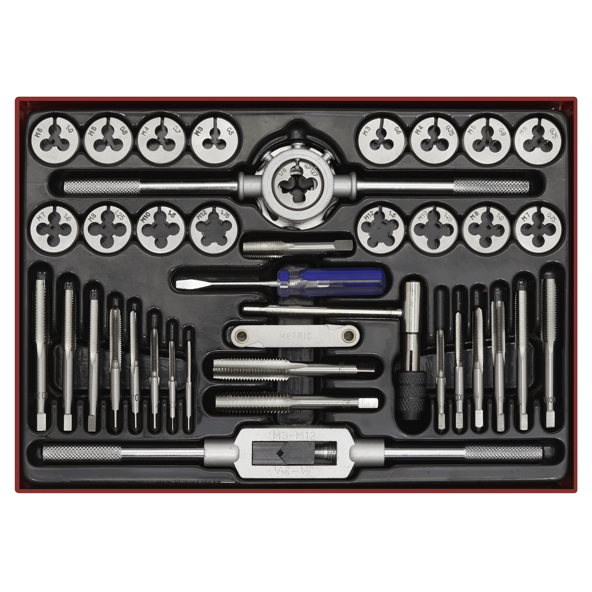 Sealey 40pc Tap & Die Set Split Dies - Metric AK3040