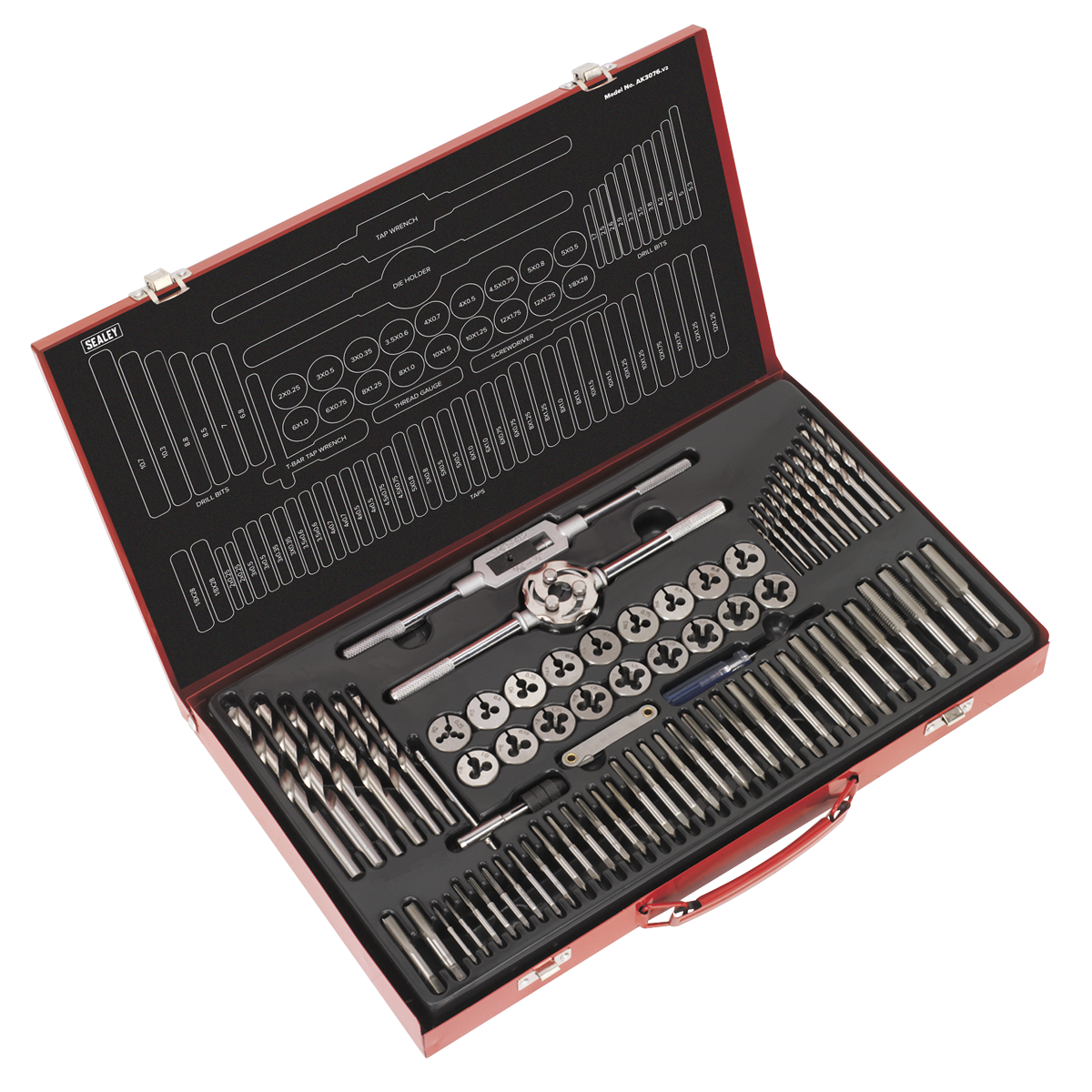 Sealey 76pc Tap & Die Set Split Dies - Metric AK3076