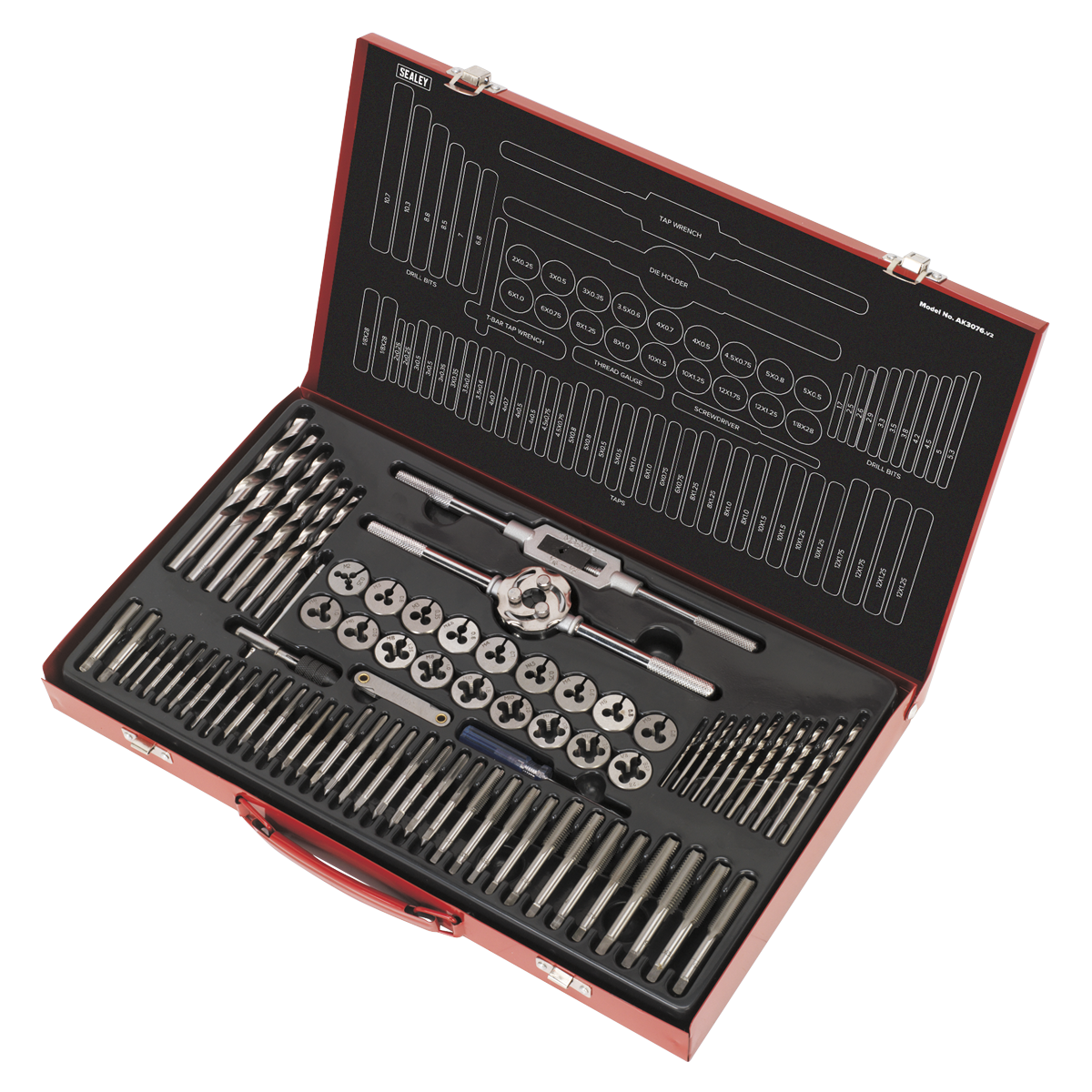 Sealey 76pc Tap & Die Set Split Dies - Metric AK3076