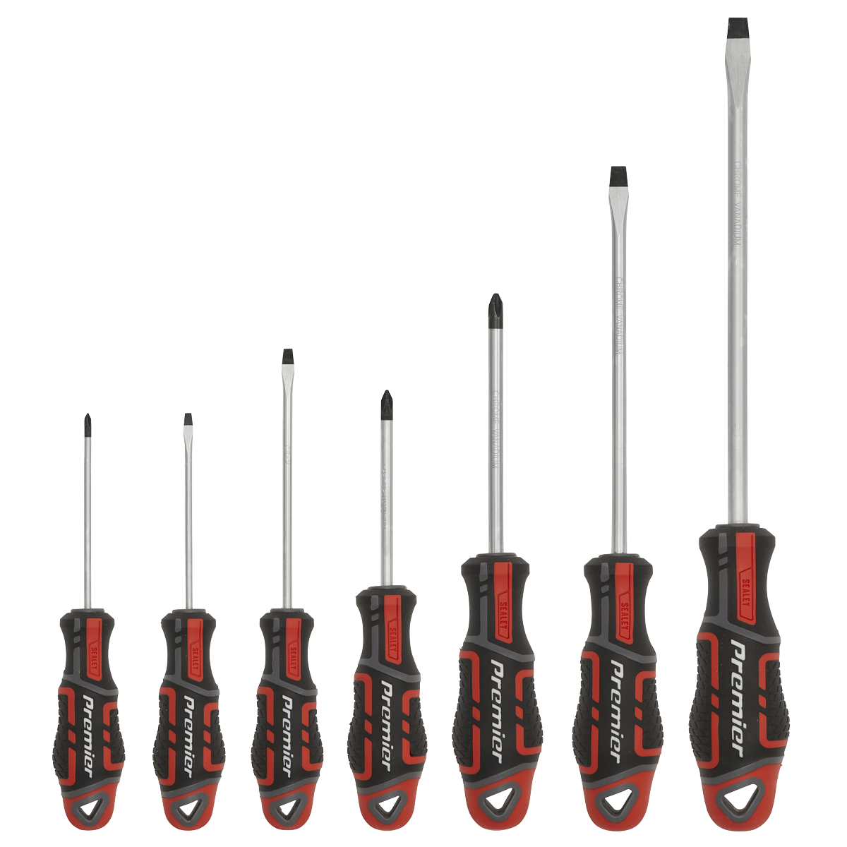 Sealey 7pc GripMAX® Screwdriver Set - Red AK4321