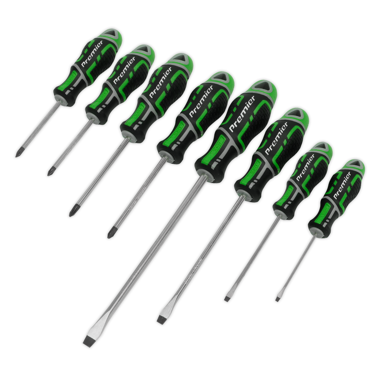Sealey 8pc GripMAX® Screwdriver Set - Hi-Vis Green AK4322HV