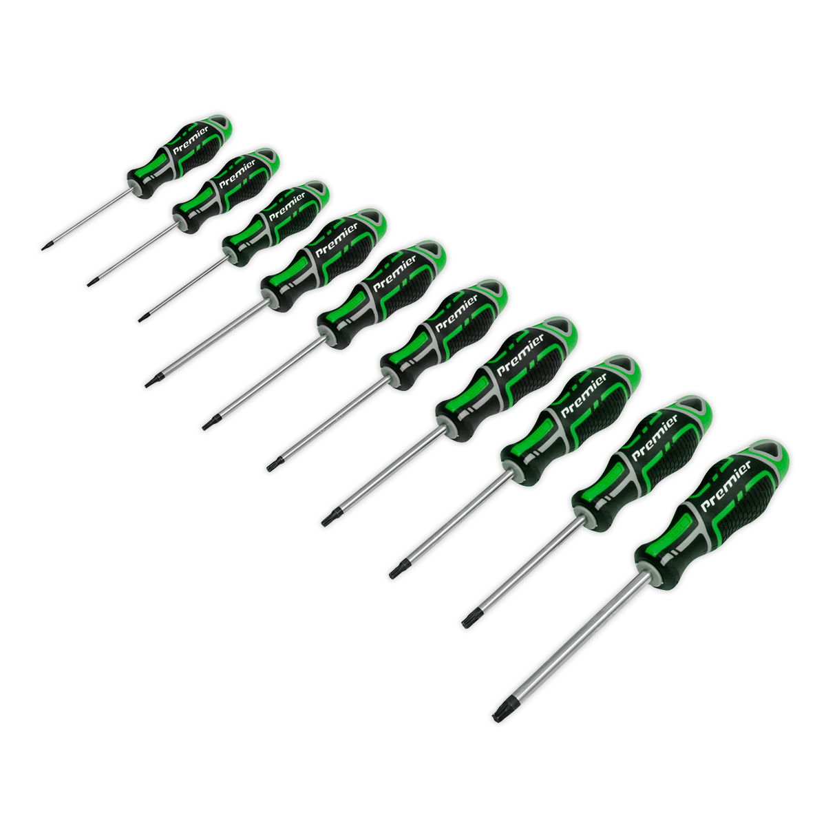 Sealey 10pc GripMAX® TRX-Star* Screwdriver Set - Hi-Vis Green AK4324HV