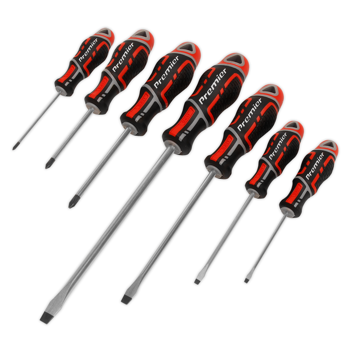 Sealey 7pc GripMAX® Screwdriver Set - Red AK4325