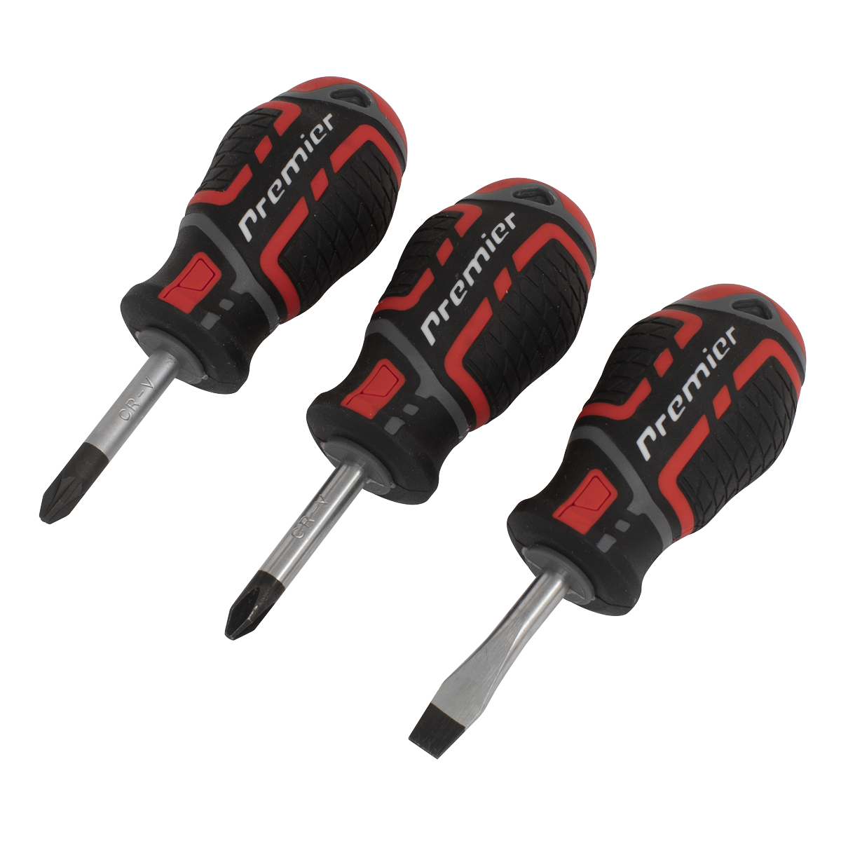 Sealey 3pc GripMAX® Stubby Screwdriver Set AK4328