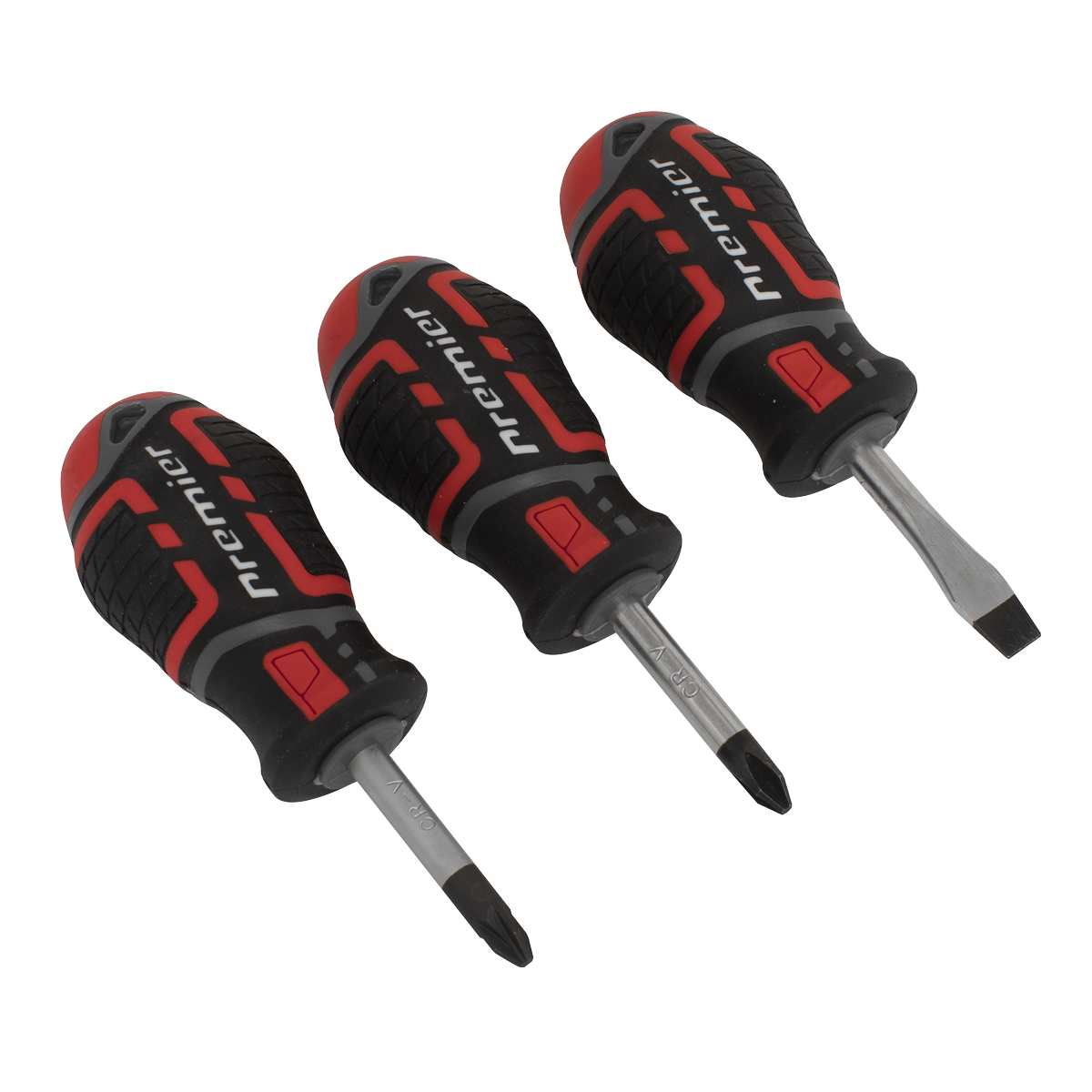 Sealey 3pc GripMAX® Stubby Screwdriver Set AK4328