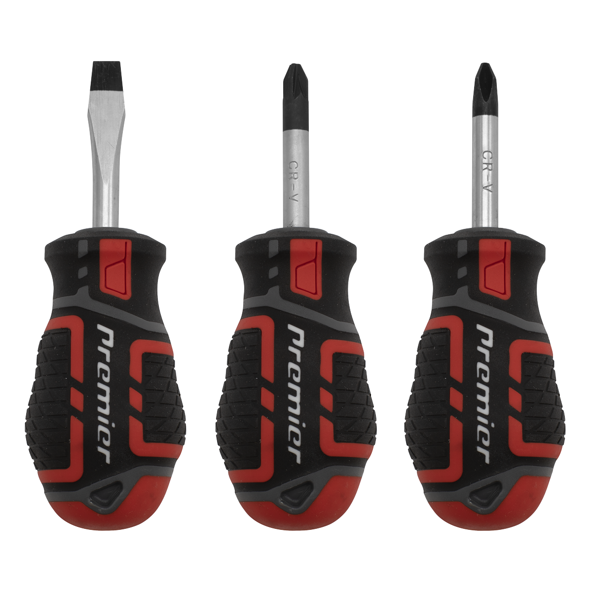 Sealey 3pc GripMAX® Stubby Screwdriver Set AK4328