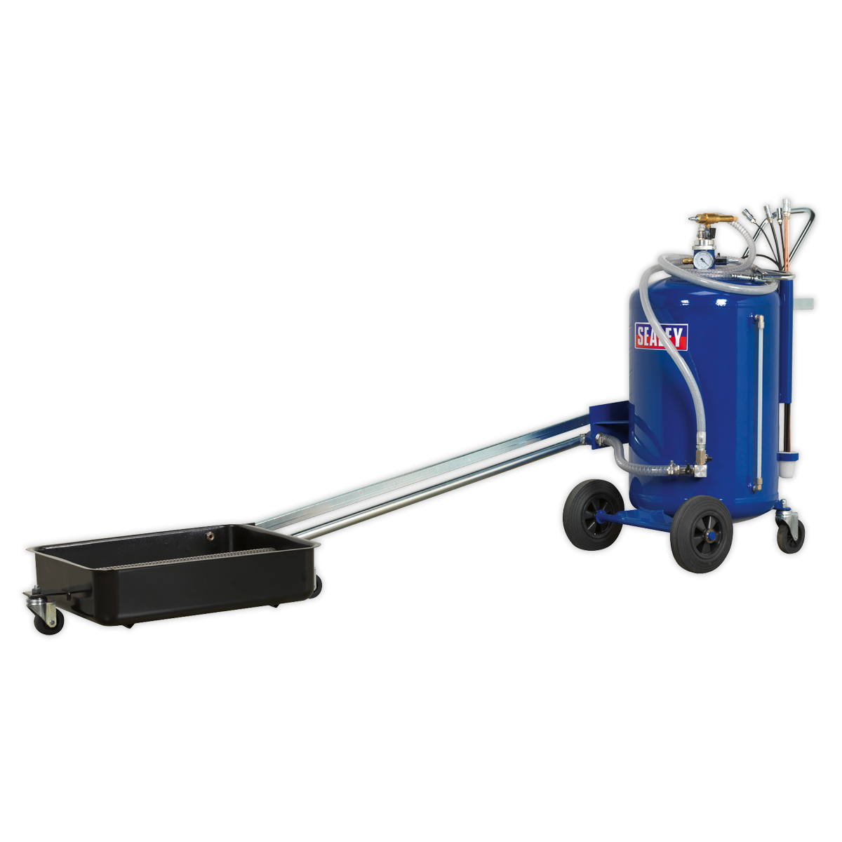 Sealey 80L Cantilever Air Discharge Mobile Oil Drainer with Probes AK462DX