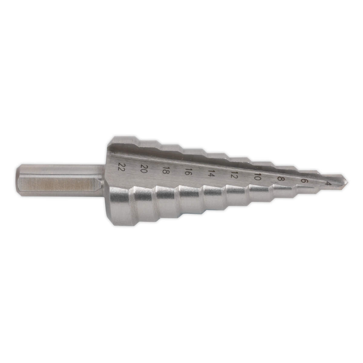 Sealey 4-22mm Double Flute HSS 4341 Step Drill Bit AK4744
