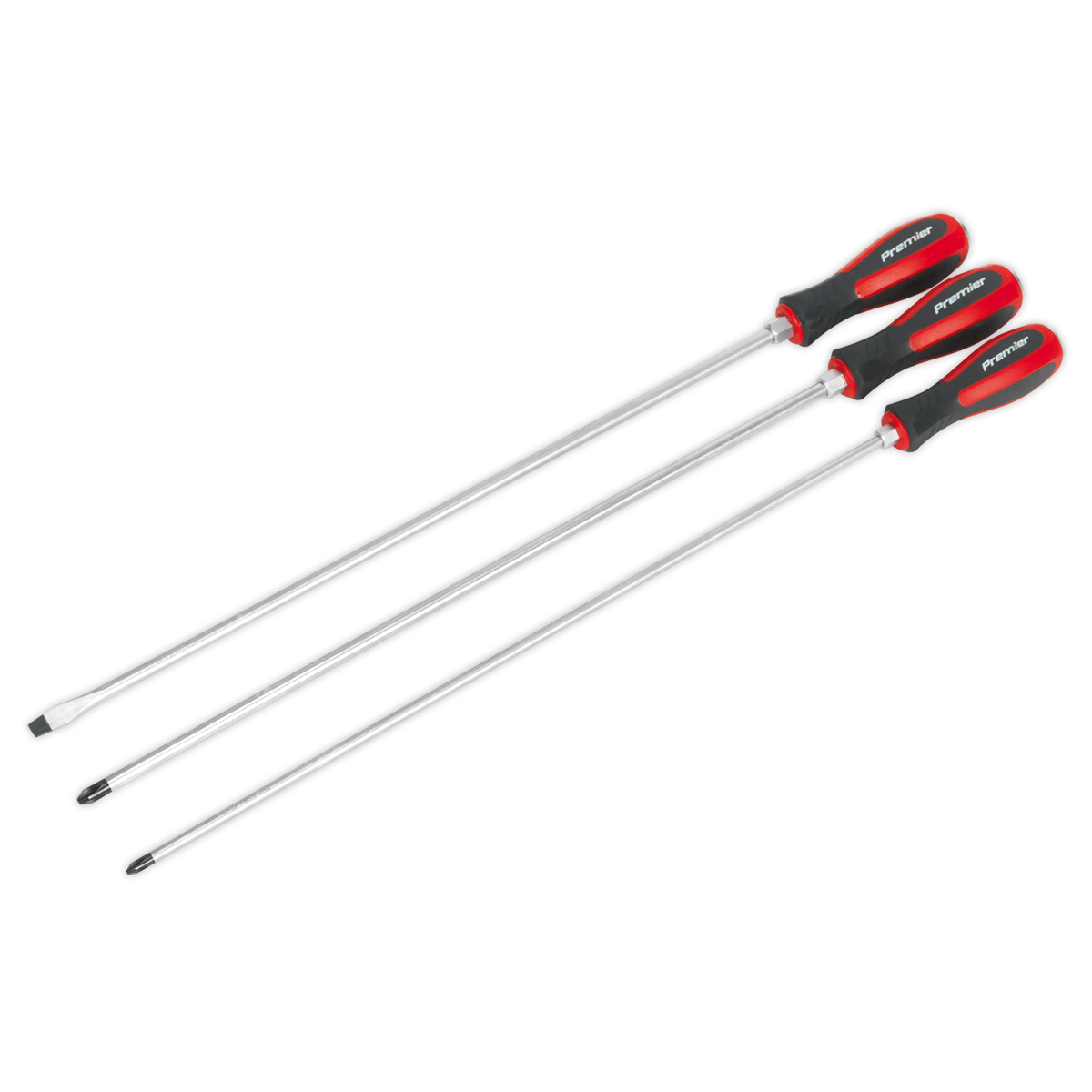 Sealey 3pc 450mm Extra-Long Hammer-Thru Screwdriver Set AK4935