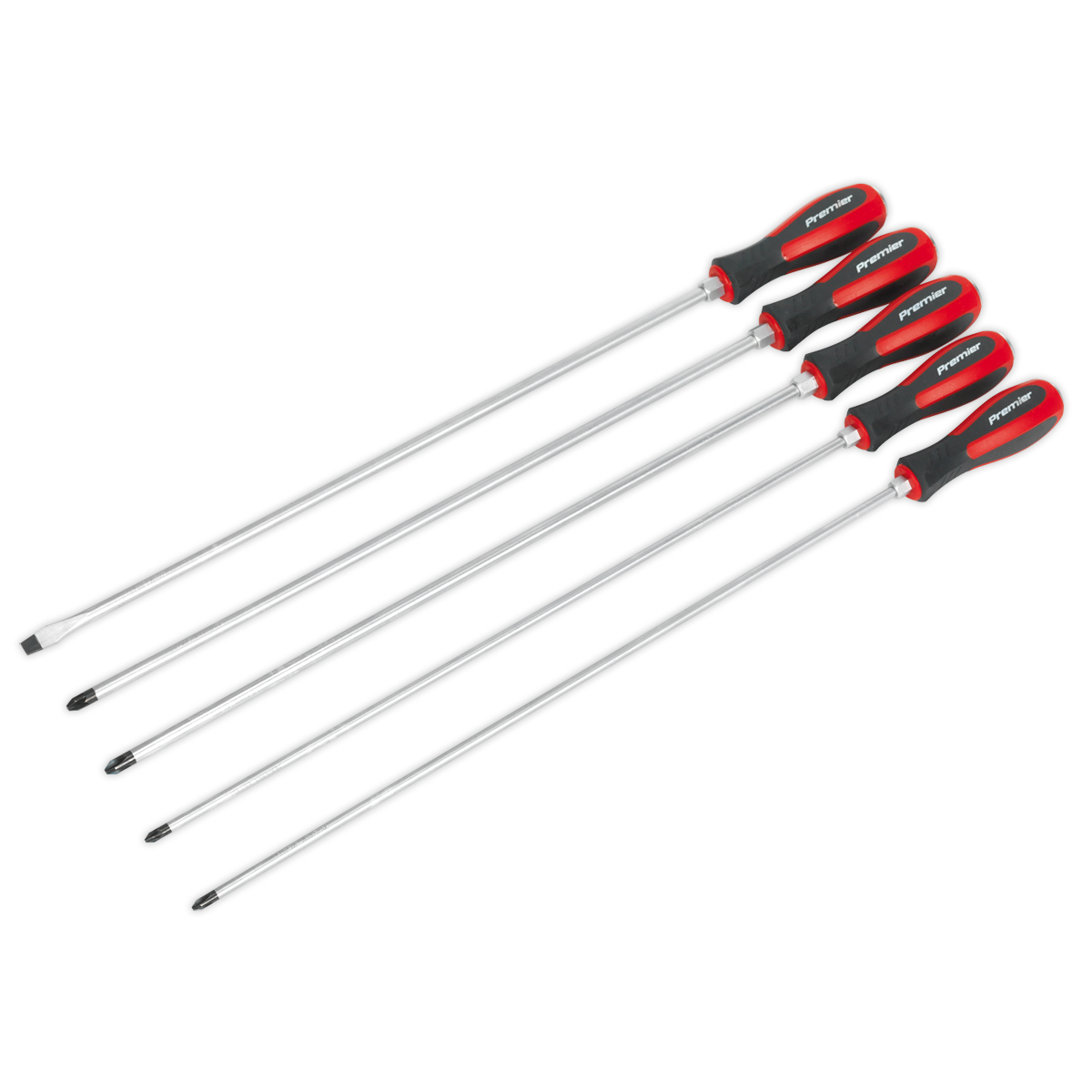 Sealey 5pc 450mm Extra-Long Hammer-Thru Screwdriver Set AK4936