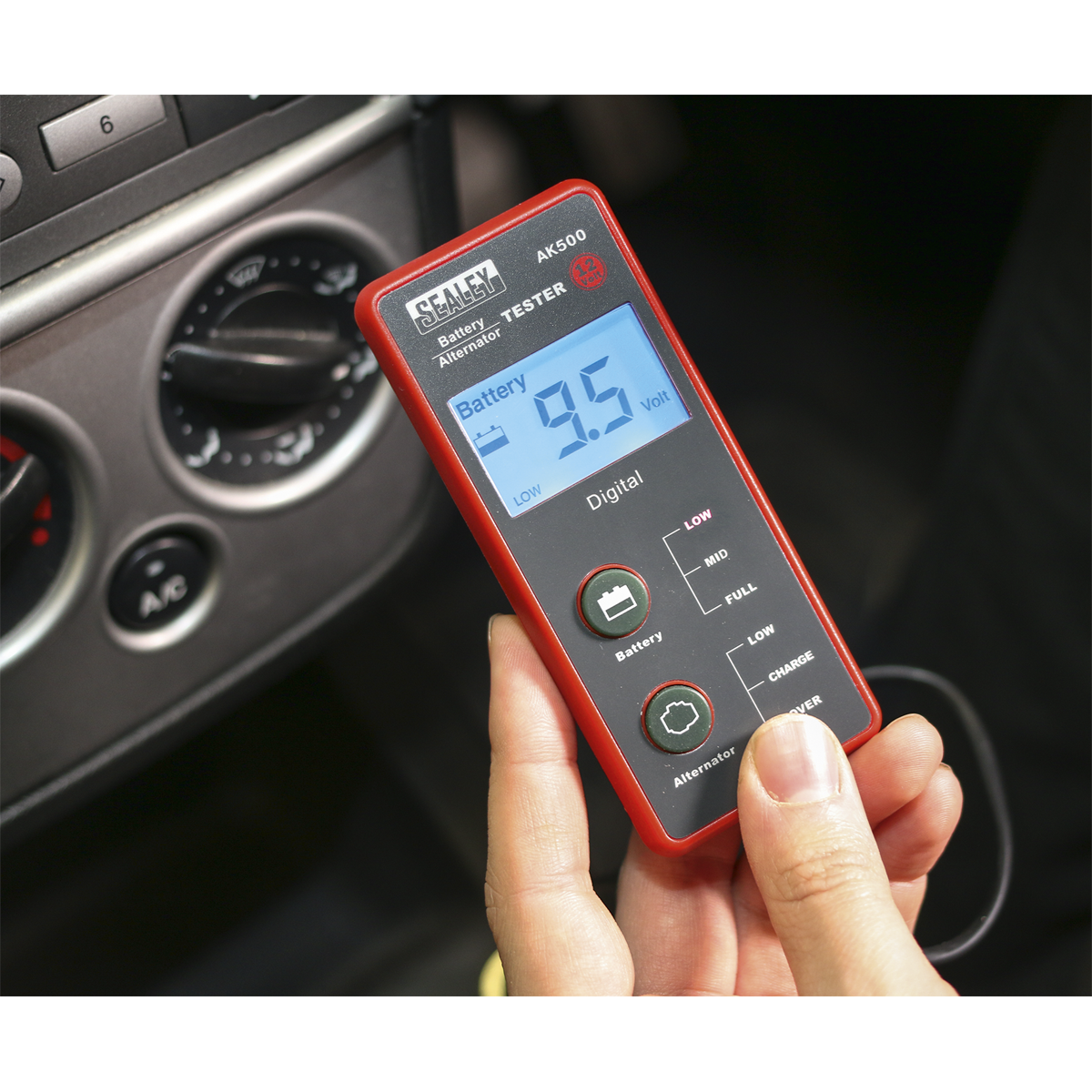 Sealey 12V Battery & Alternator Tester - LCD Screen AK500
