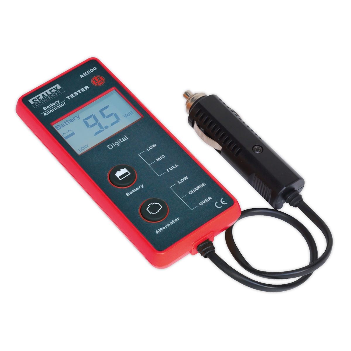 Sealey 12V Battery & Alternator Tester - LCD Screen AK500