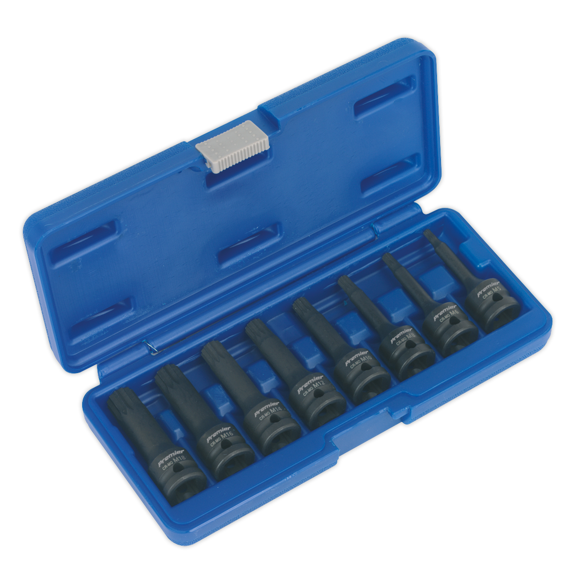 Sealey 8pc 1/2"Sq Drive Impact Spline Socket Bit Set AK5604