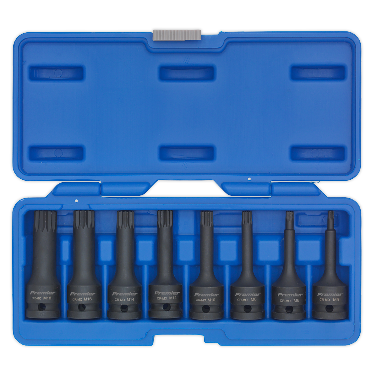 Sealey 8pc 1/2"Sq Drive Impact Spline Socket Bit Set AK5604