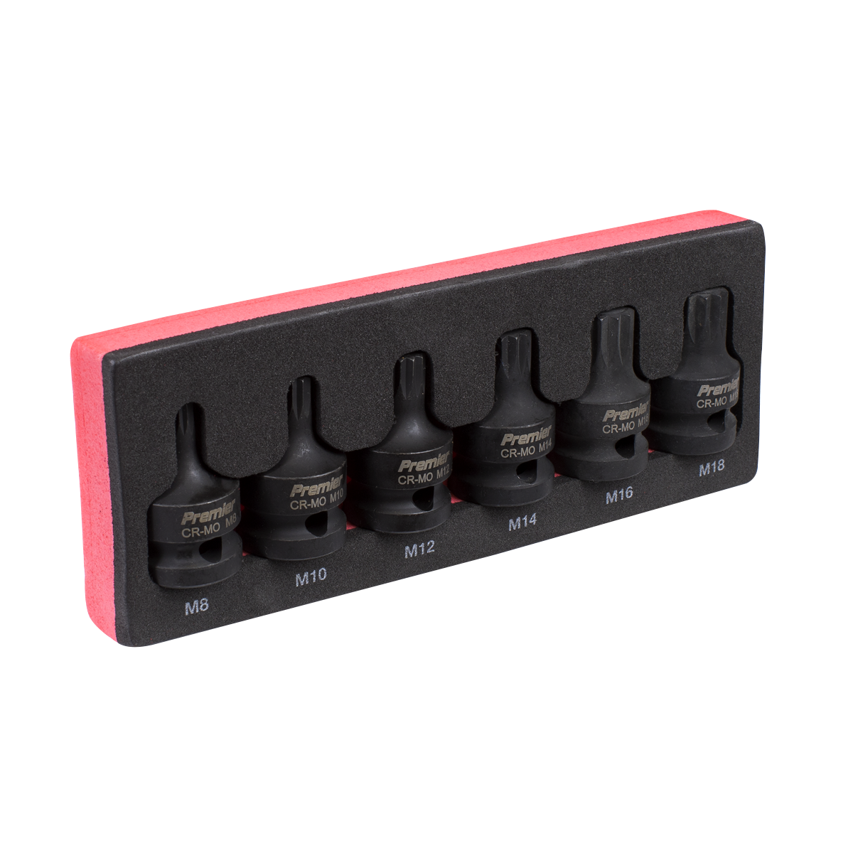 Sealey 6pc 1/2"Sq Drive Impact Spline Socket Bit Set AK5608