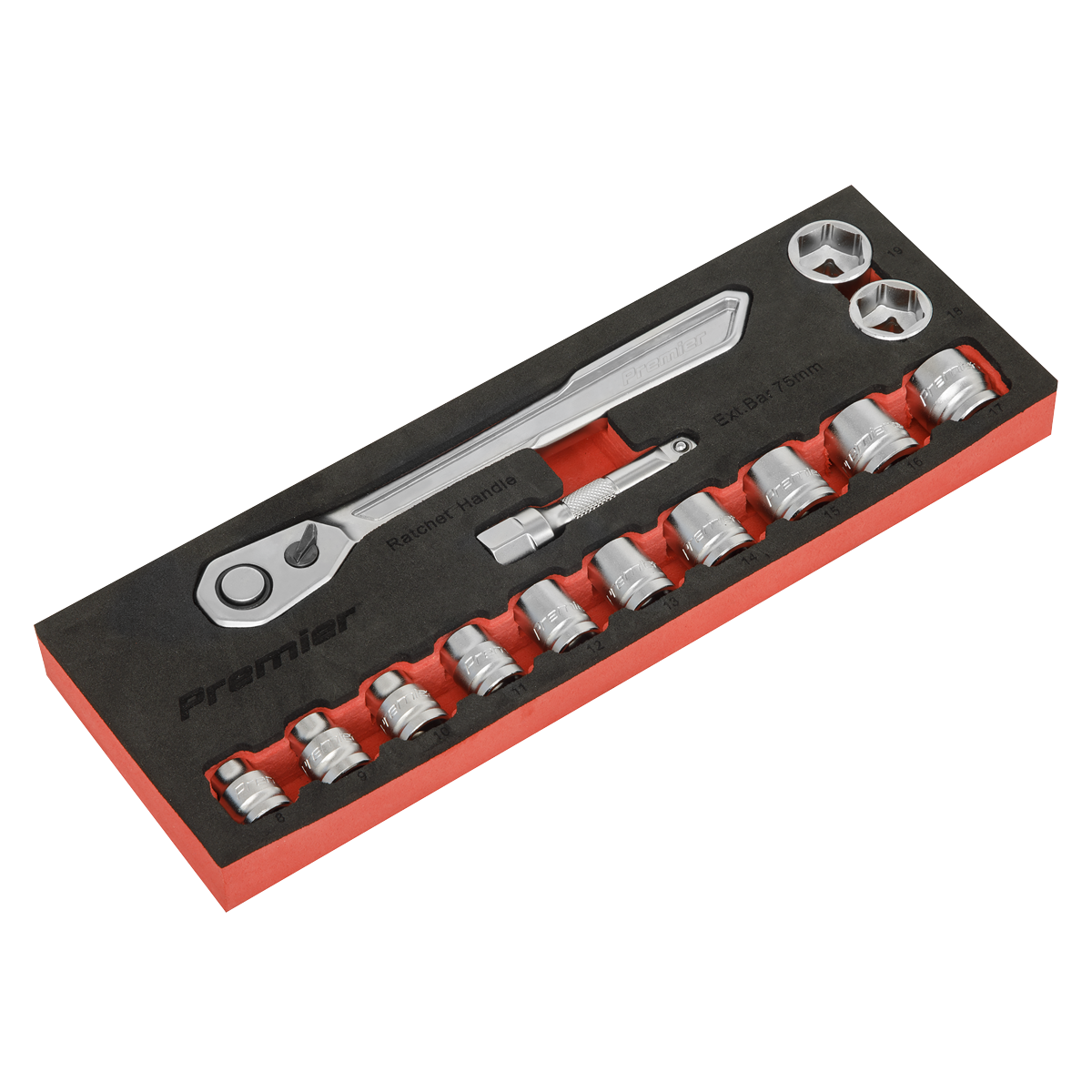 Sealey 14pc 3/8"Sq Drive Low Profile Socket Set - Platinum Series AK5785