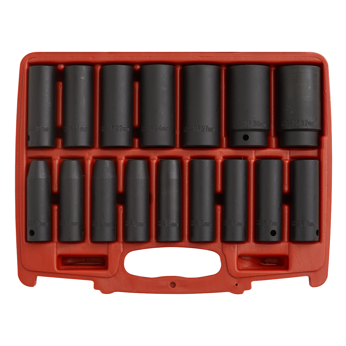 Sealey 16pc 1/2"Sq Drive Deep Impact Socket Set AK5816M