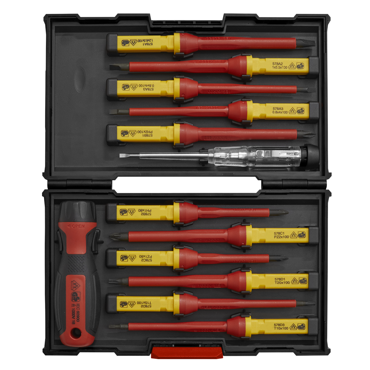 Sealey 13pc Interchangeable Screwdriver Set - VDE Approved AK6128