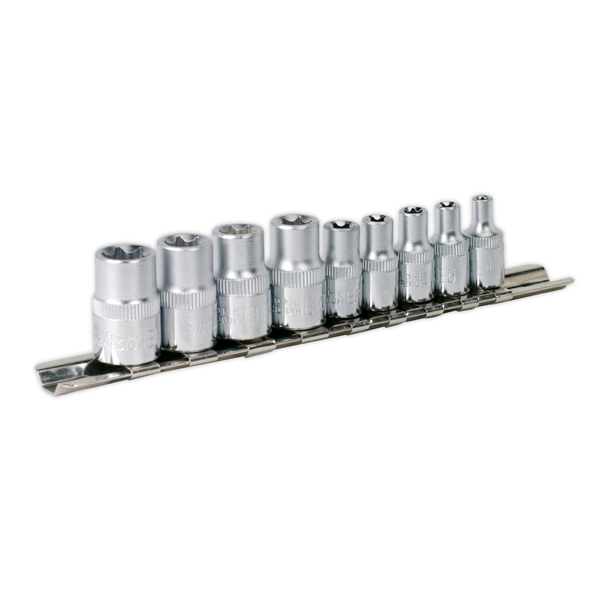 Sealey 9pc 1/4" & 3/8"Sq Drive TRX-Star* Socket Set - E4-E8 & E10-E14 AK616