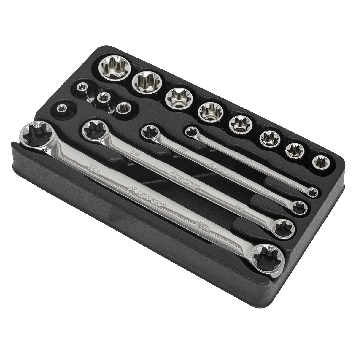 Sealey 16pc 3/8"Sq Drive TRX-Star* Socket & Spanner Set AK61801