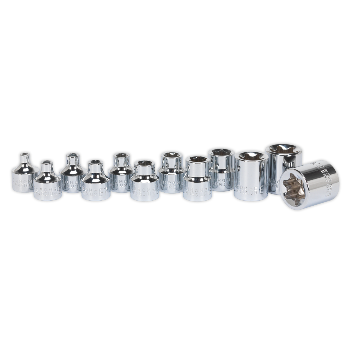 Sealey 12pc 3/8"Sq Drive TRX-Star* Socket Set - E4-E20 AK61806