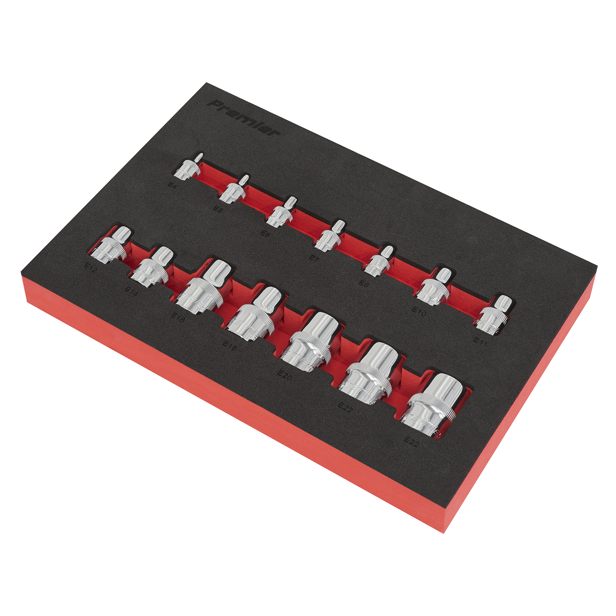 Sealey 14pc 1/4", 3/8" & 1/2"Sq Drive TRX-Star* Socket Set AK61807