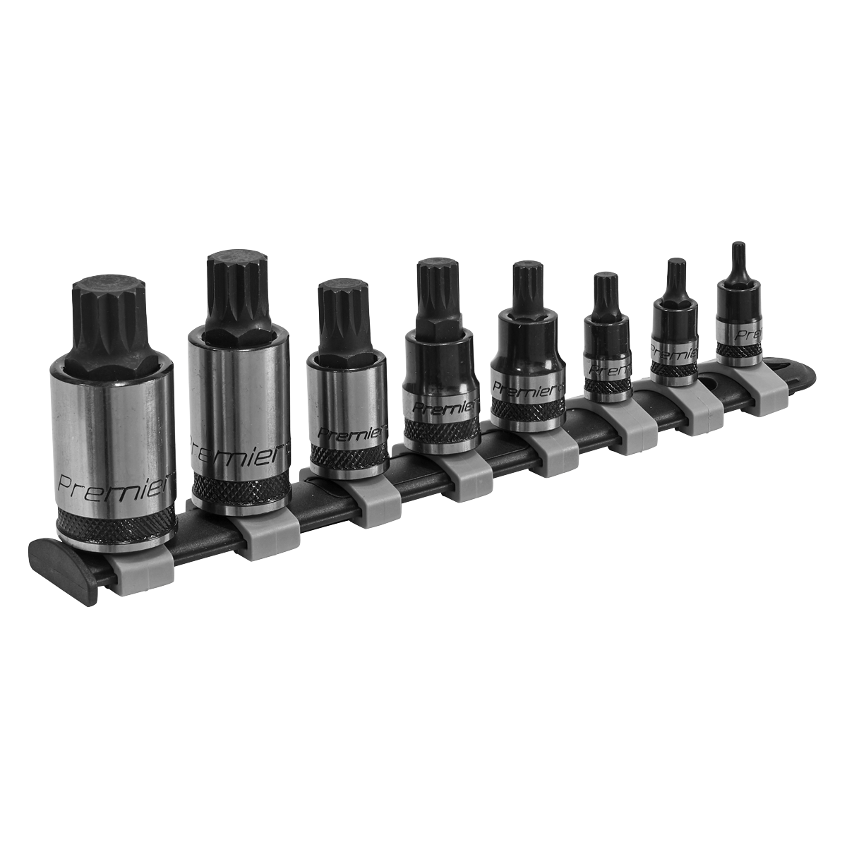 Sealey 8pc 1/4", 3/8" & 1/2"Sq Drive Spline Socket Bit Set - Black Series AK6214B